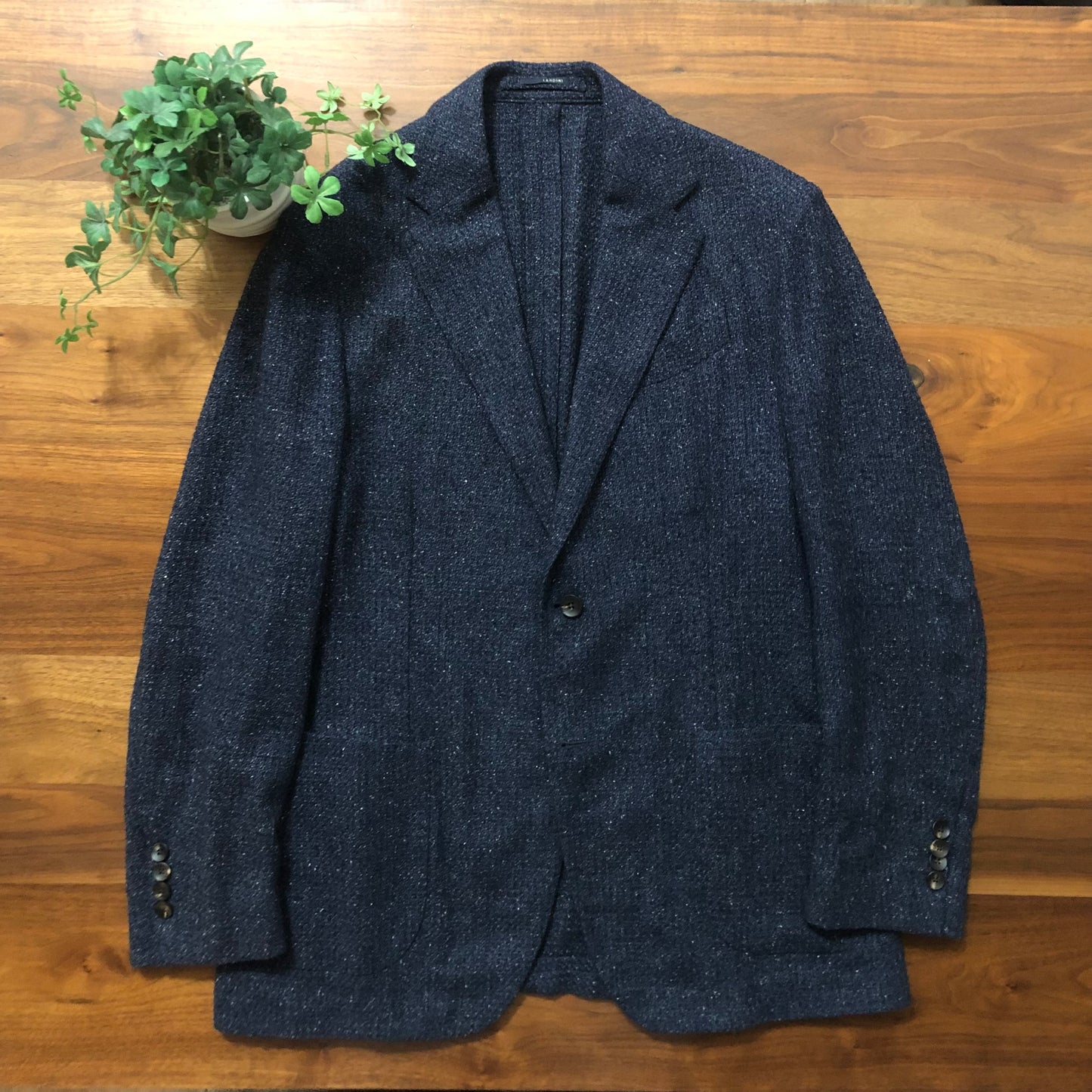 【春夏】LARDINIラルディーニカシミア混ネイビージャケット50