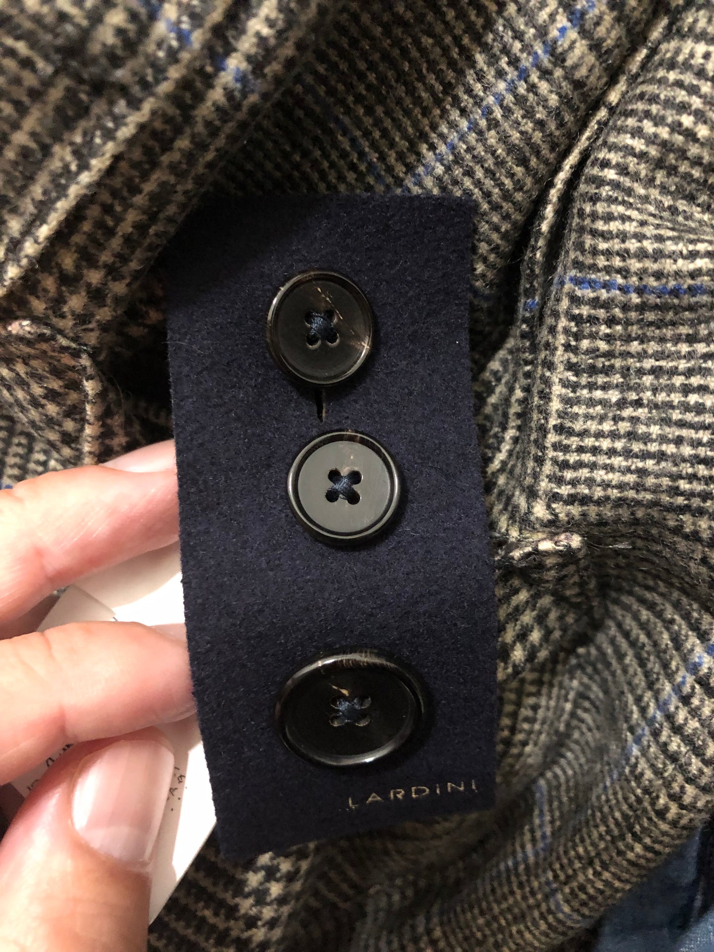 LARDINIラルディーニウールグレンチェックジャケット50