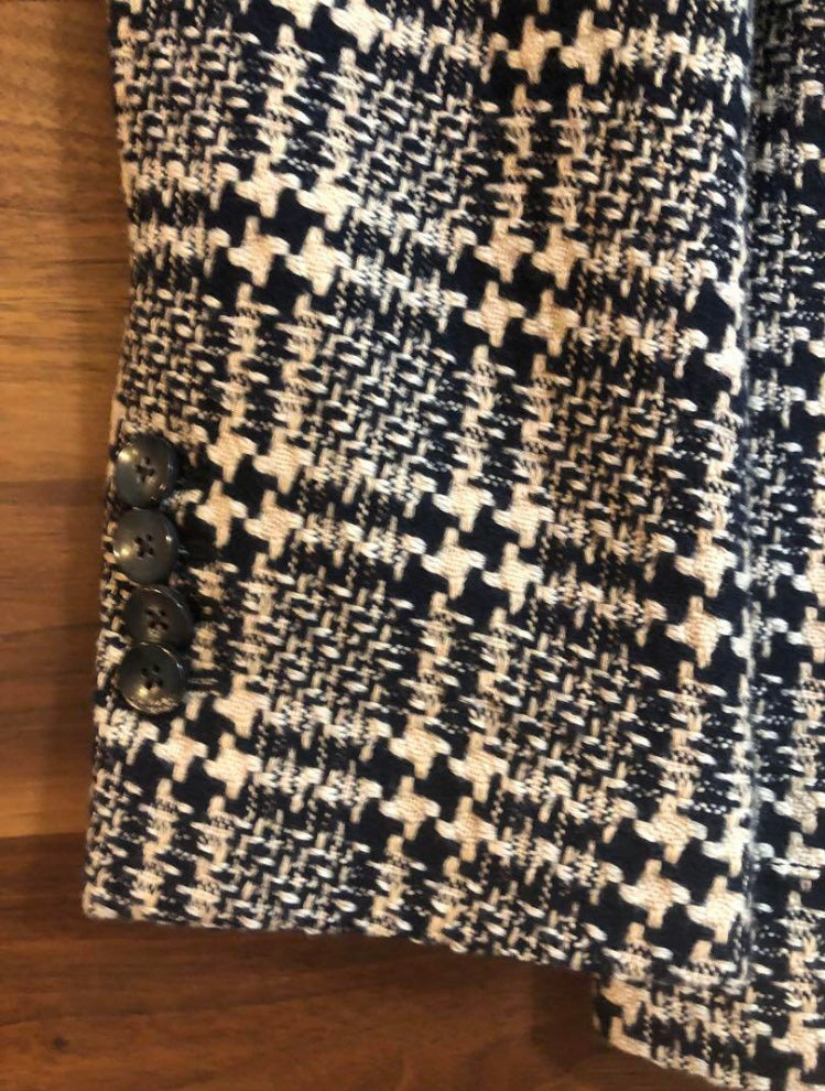 LARDINIラルディーニ総柄ベージュ×ブラック大判チェックジャケット