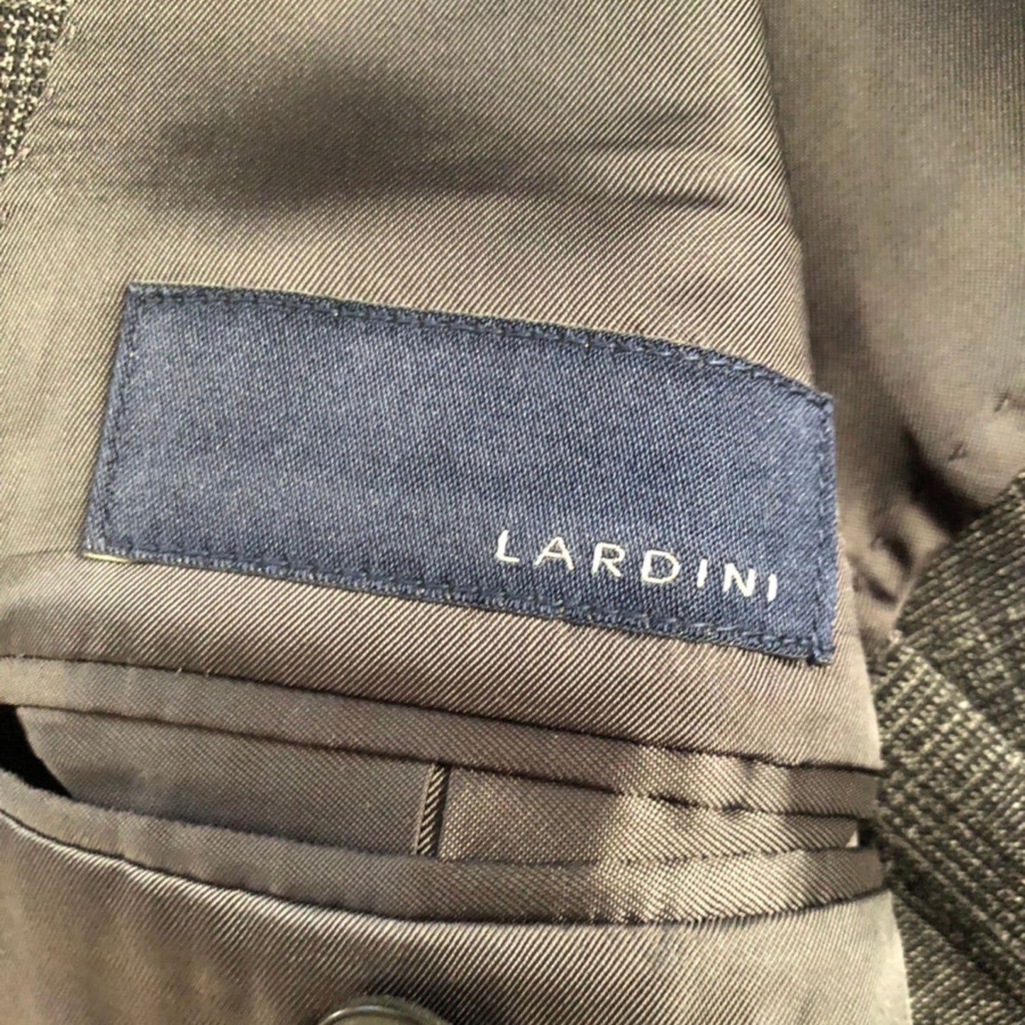 LARDINIラルディーニグレンチェックグレースーツ50
