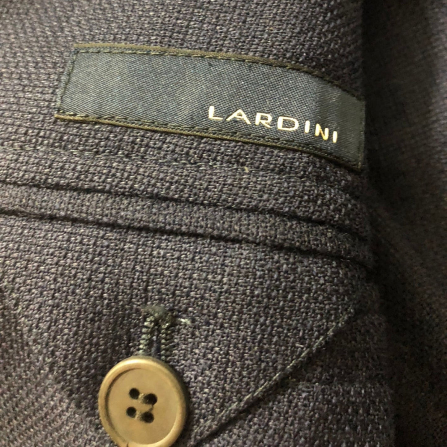 LARDINIラルディーニ金ボタンモヘア混ネイビージャケット44