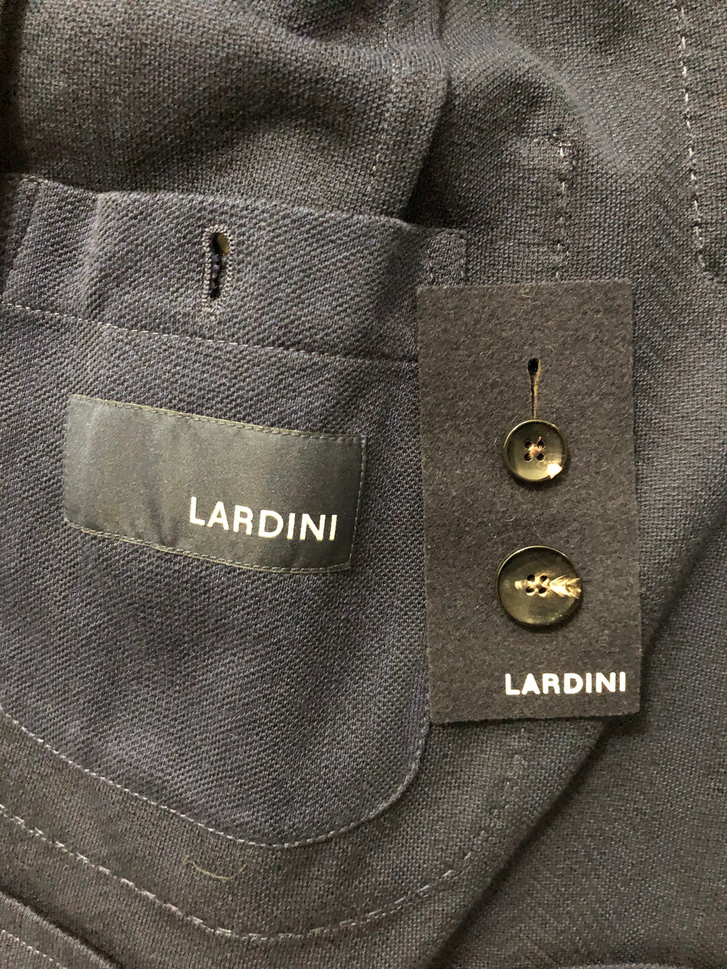 LARDINIラルディーニヘンリーボーンネイビージャケット46