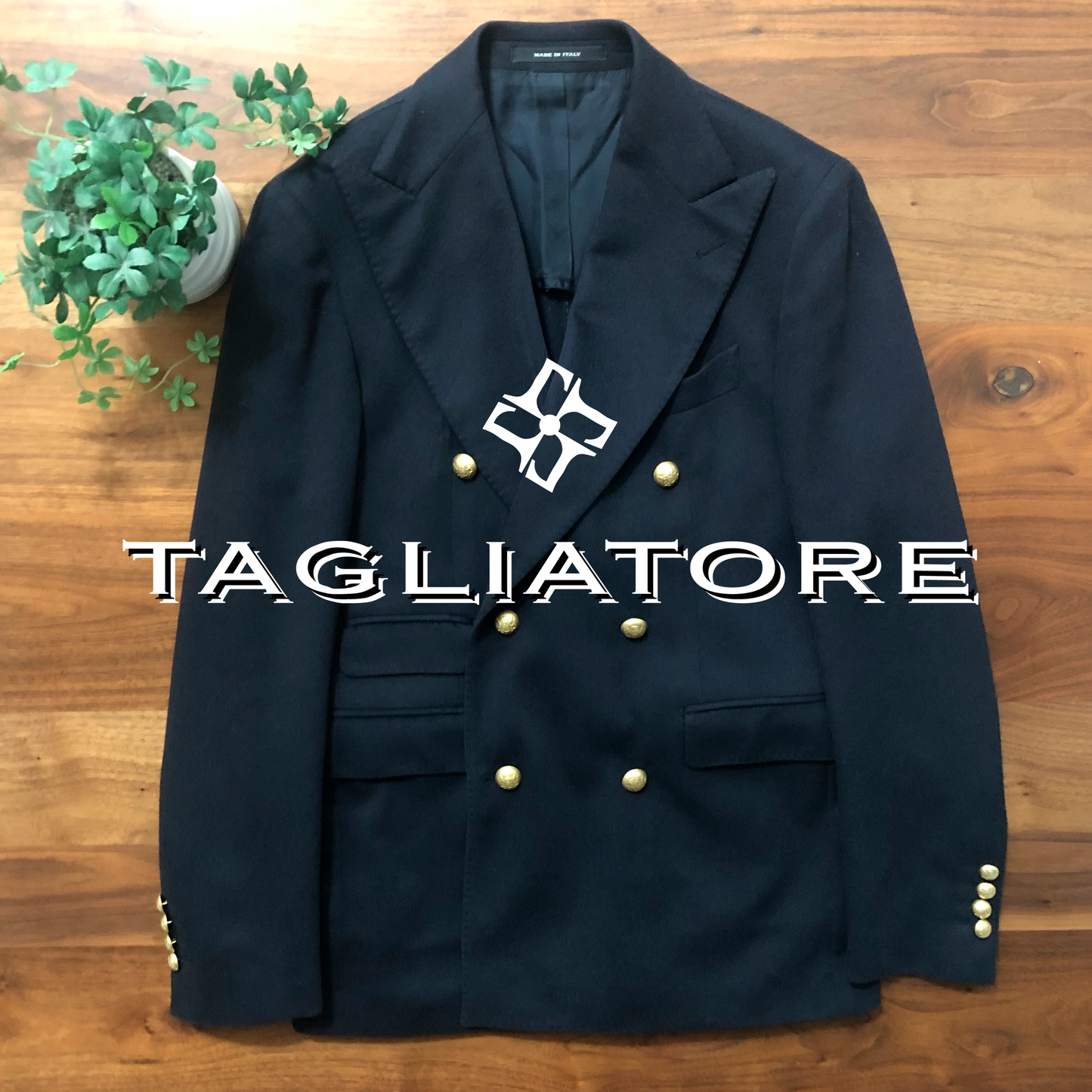 TAGLIATOREタリアトーレ金ボタンダブルジャケット44ネイビー