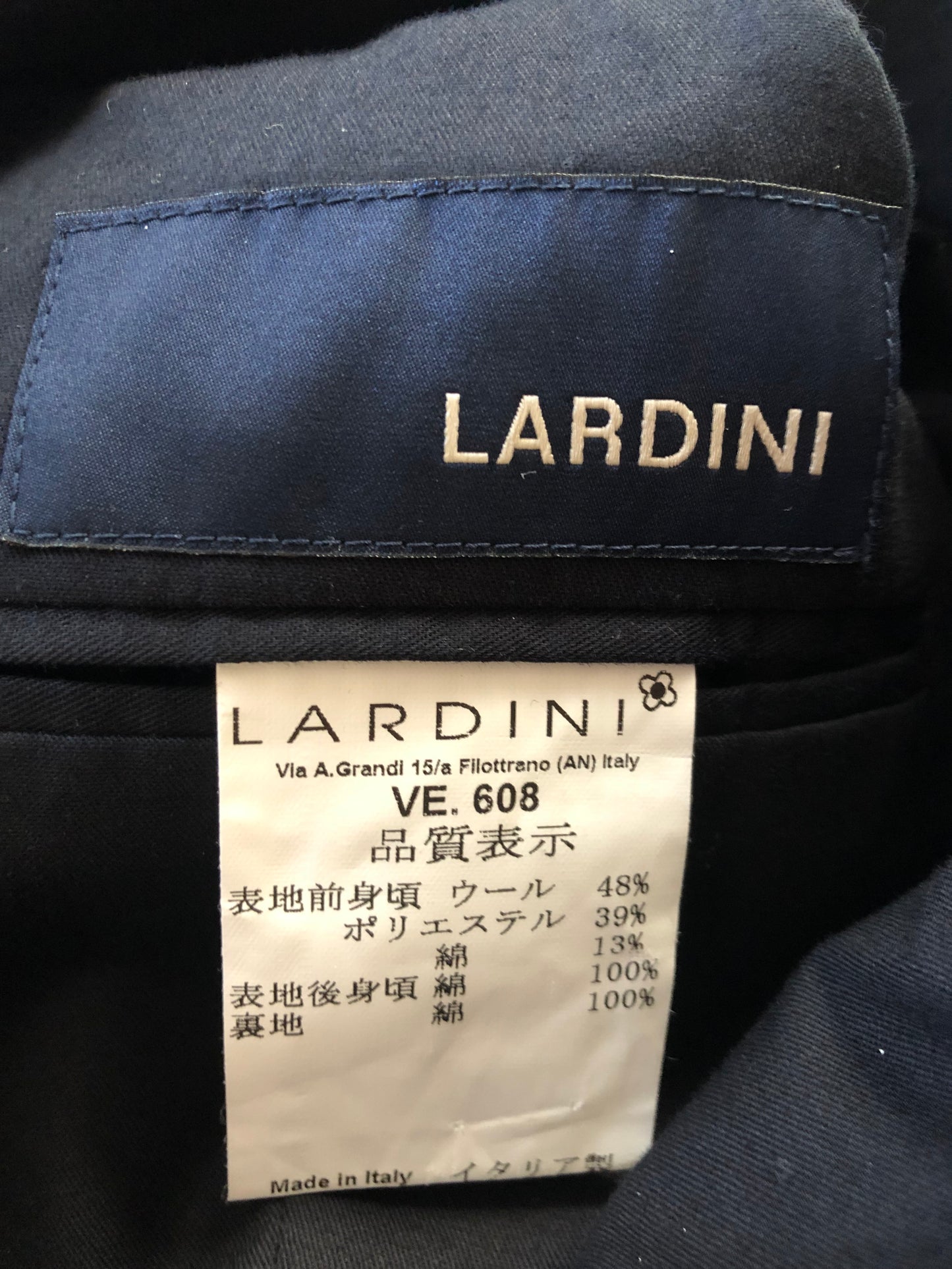 LARDINIラルディーニネイビーグレージャケットジレ付44