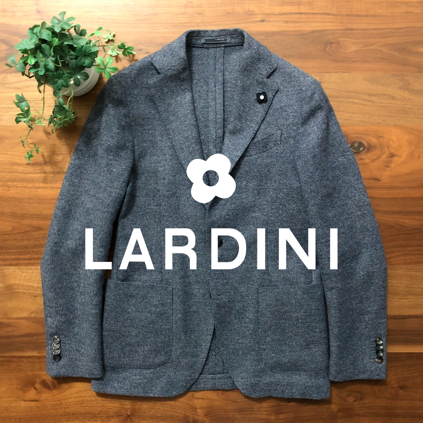 LARDINIラルディーニブルーグレーウールジャケット46