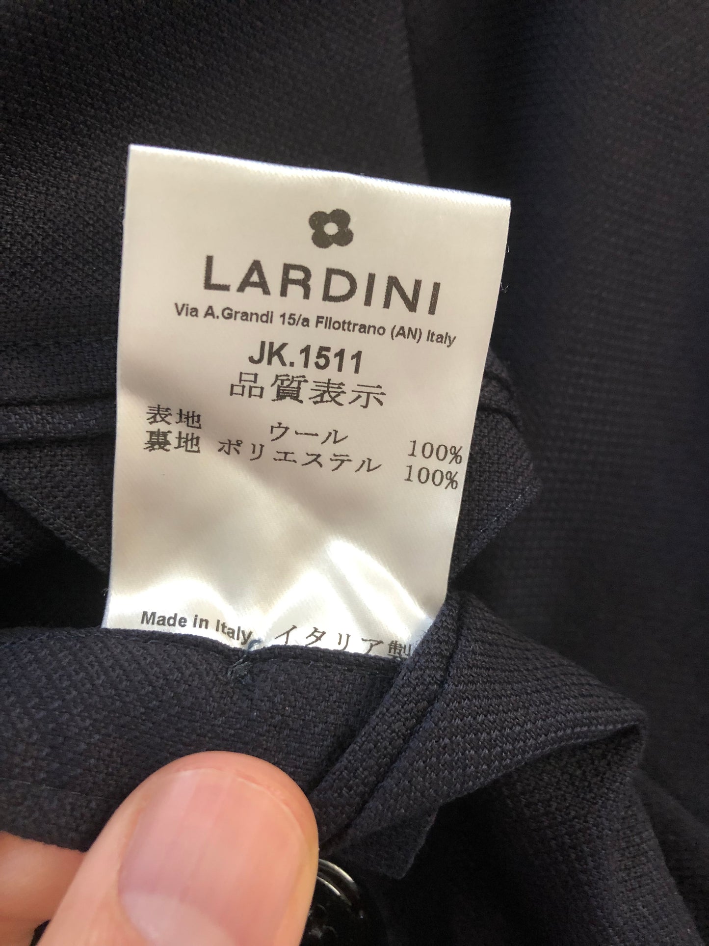LARDINIラルディーニネイビーホップサックジャケット44