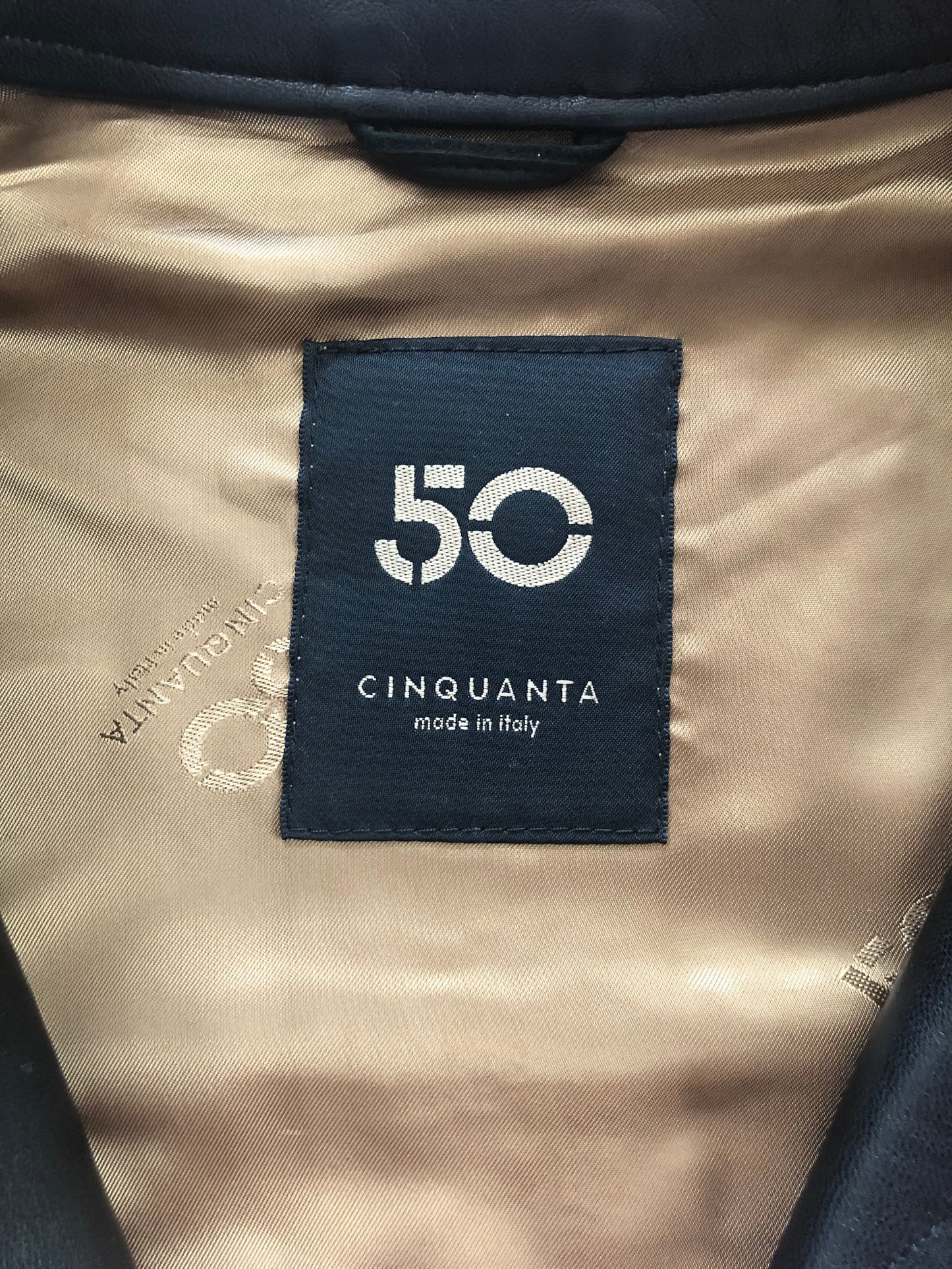 Cinquantaチンクアンタブラックレザージャケット46
