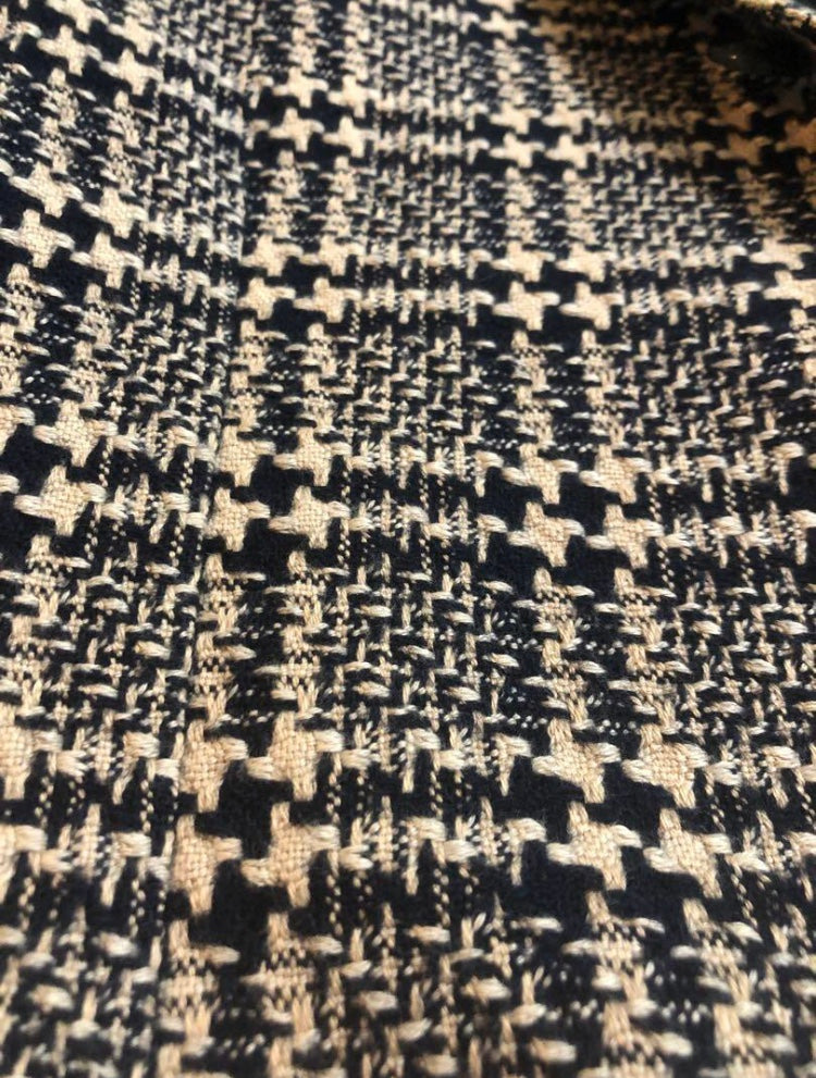 LARDINIラルディーニ総柄ベージュ×ブラック大判チェックジャケット