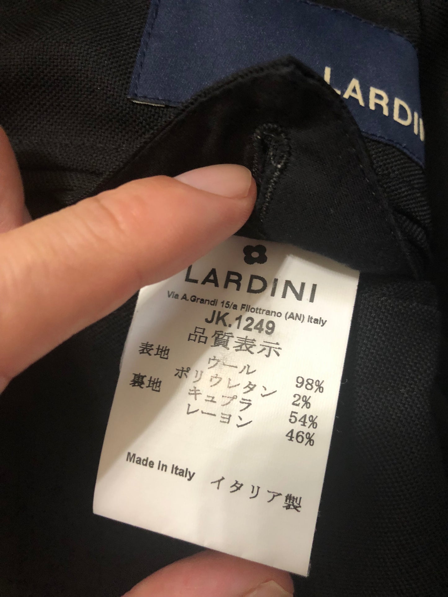 LARDINIラルディーニホップサックジャケット50ブラック