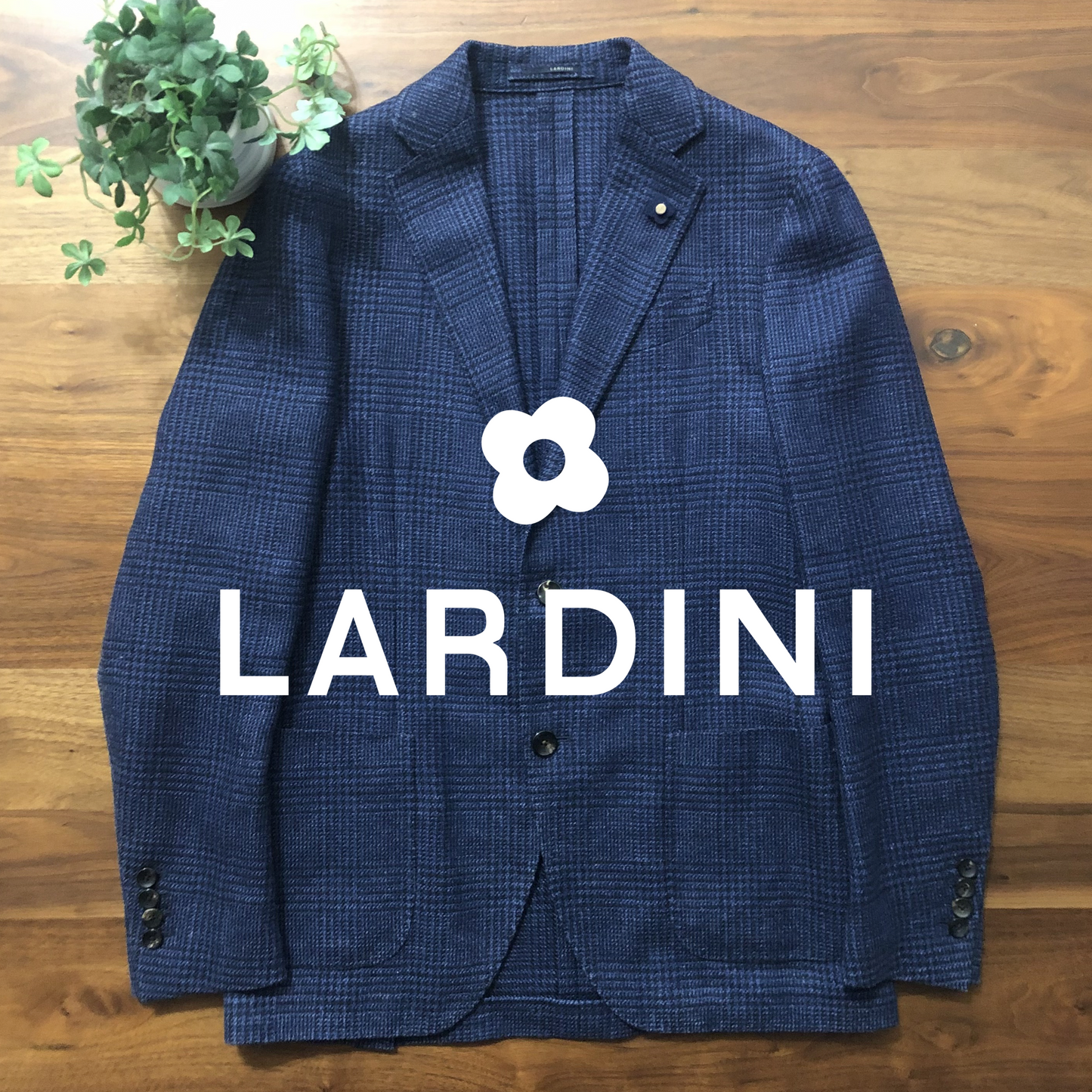 LARDINIラルディーニネイビーグレンチェックジャケット44