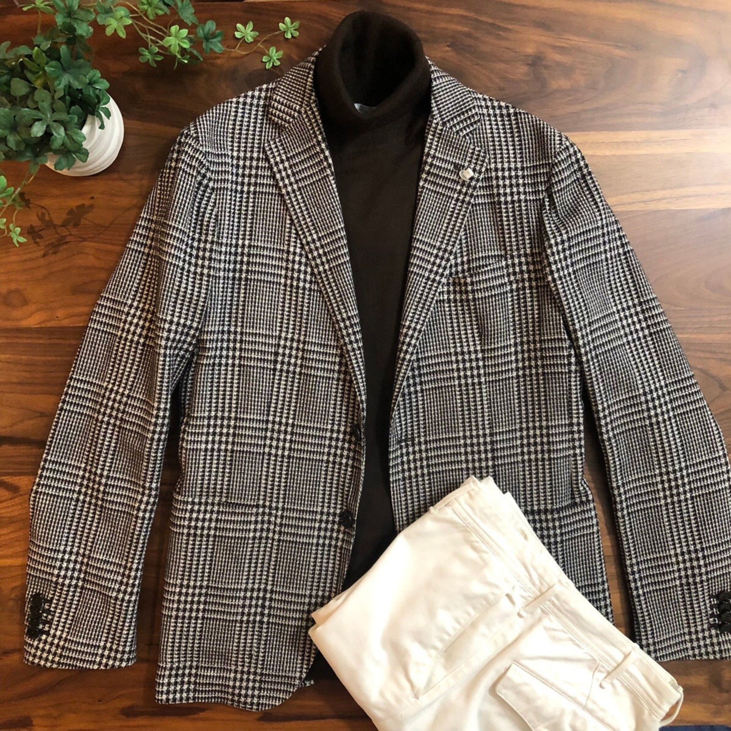 【美品/春夏】TAGLIATOREタリアトーレグレンチェックジャケット48