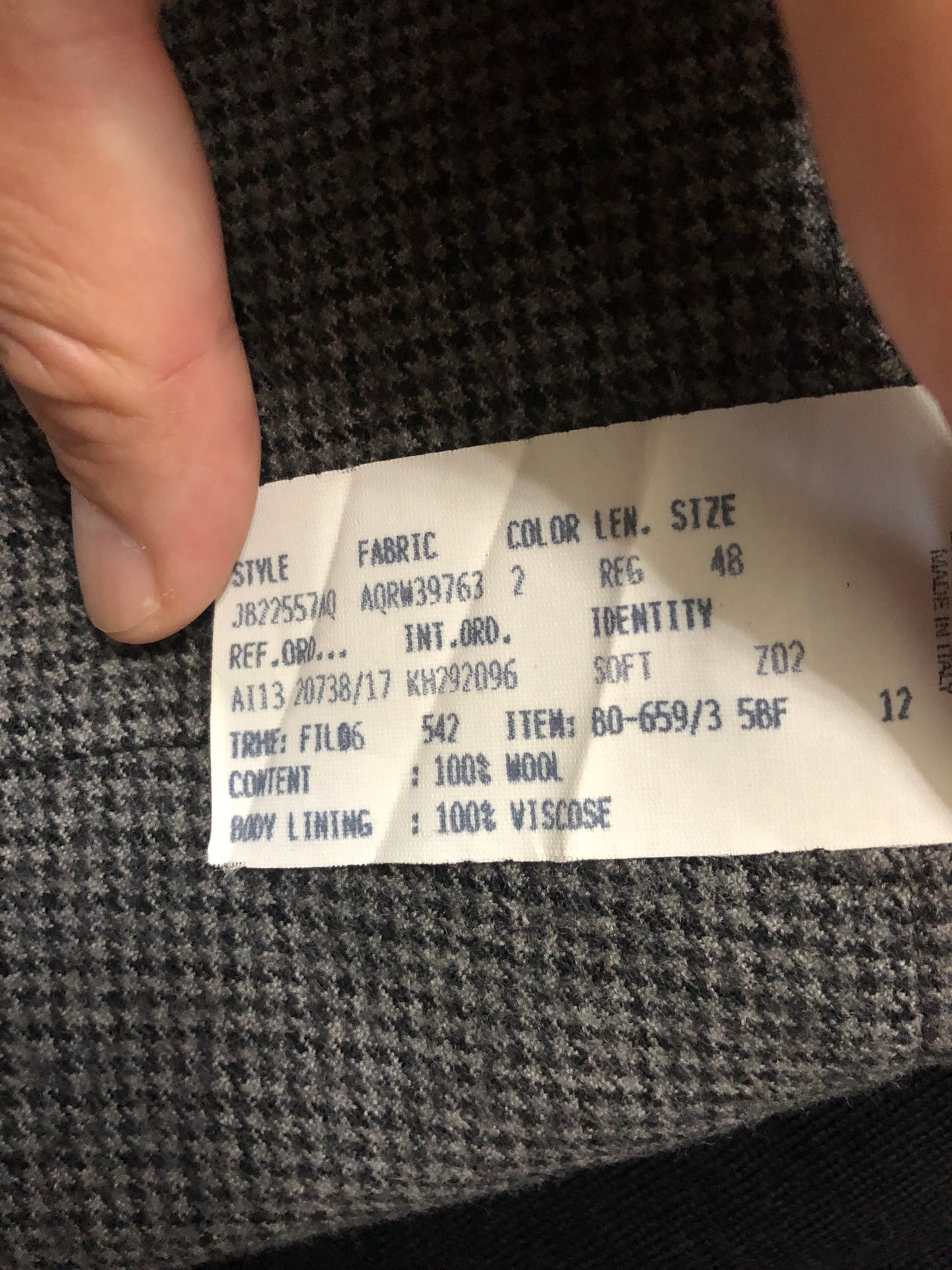 LARDINIラルディーニハウンドトゥース千鳥格子ジャケット48