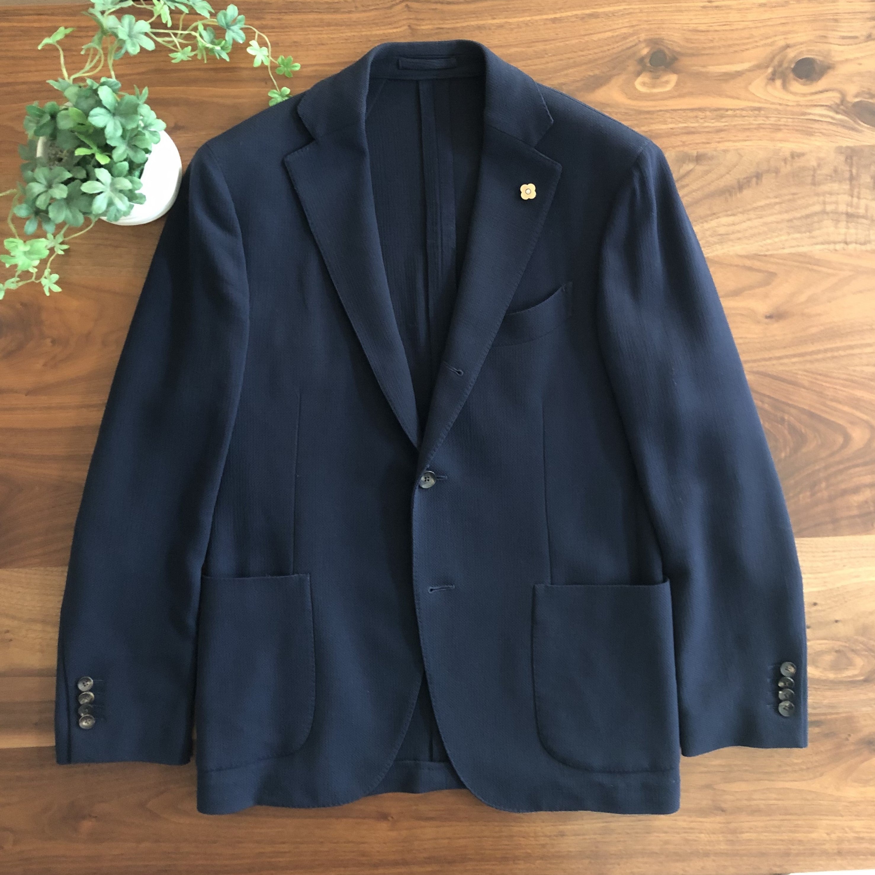 海外最新 double Lardini jacket(size ブルー) 48, ジャケット