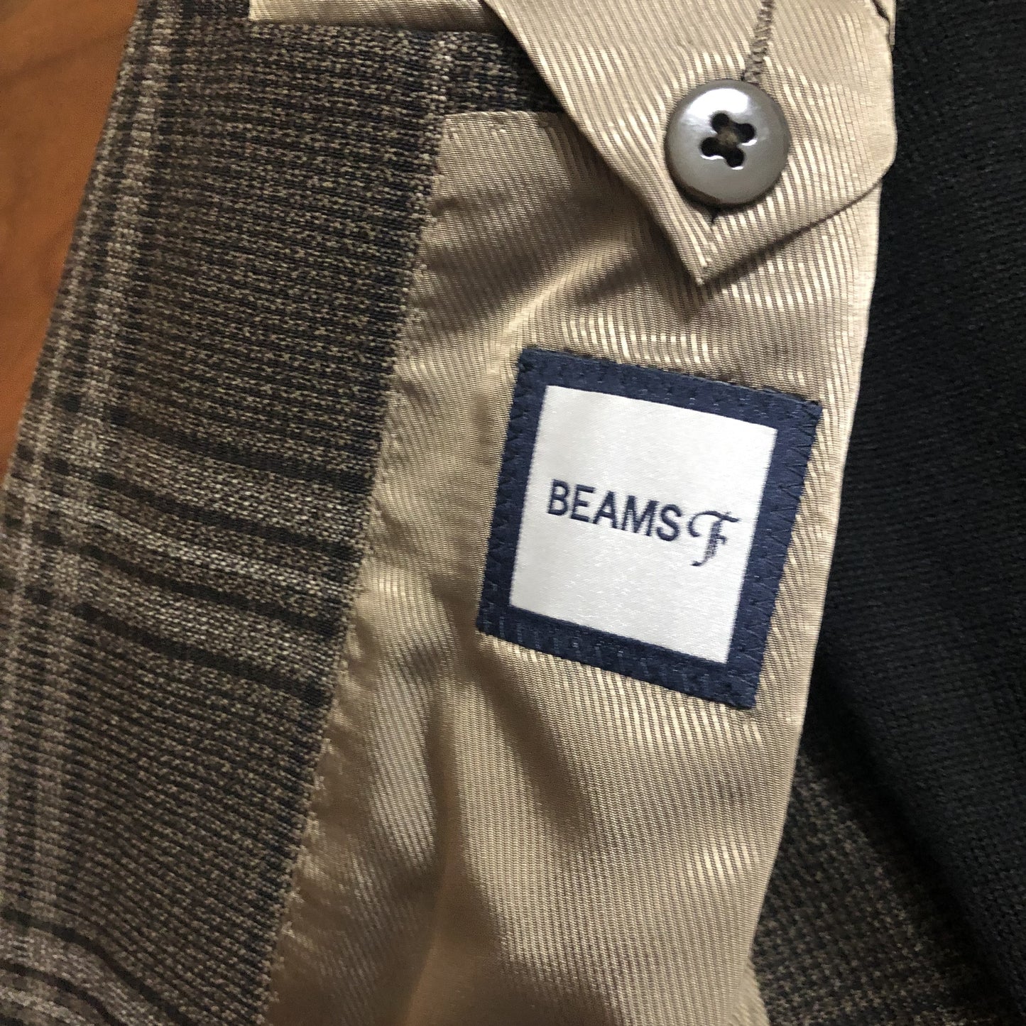 BEAMS Fビームスエフブラウンチェックジャケット48