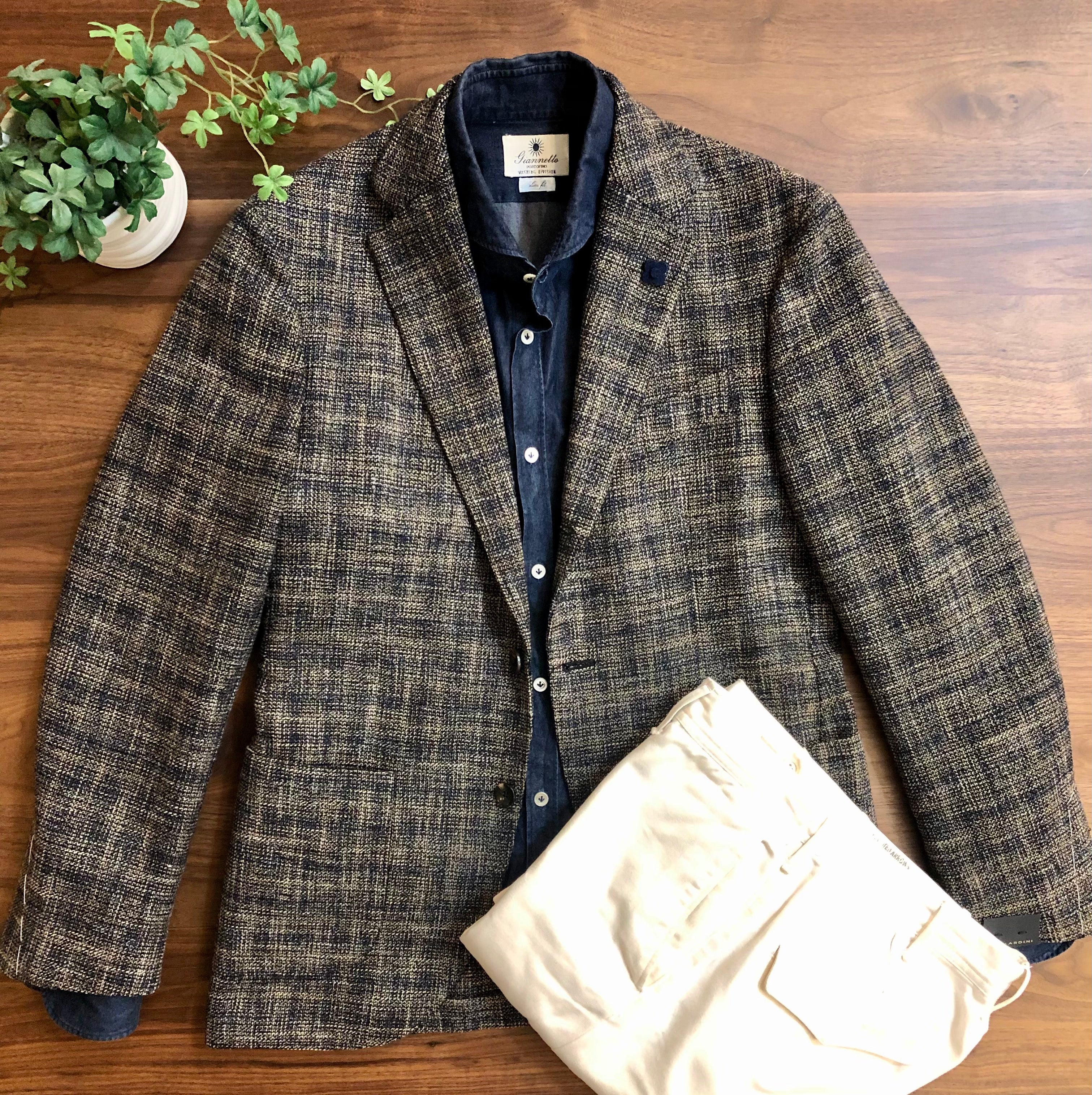 美品◉ラルディーニ　LARDINI ジャケット チェック