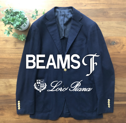 BEAMS FビームスエフネイビーフランネルジャケットLoro piana