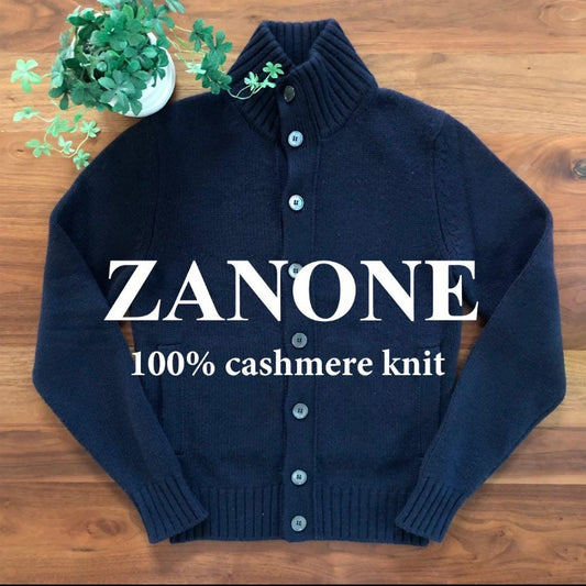 ZANONEザノーネKYOTOキョートカシミア100%ネイビー46