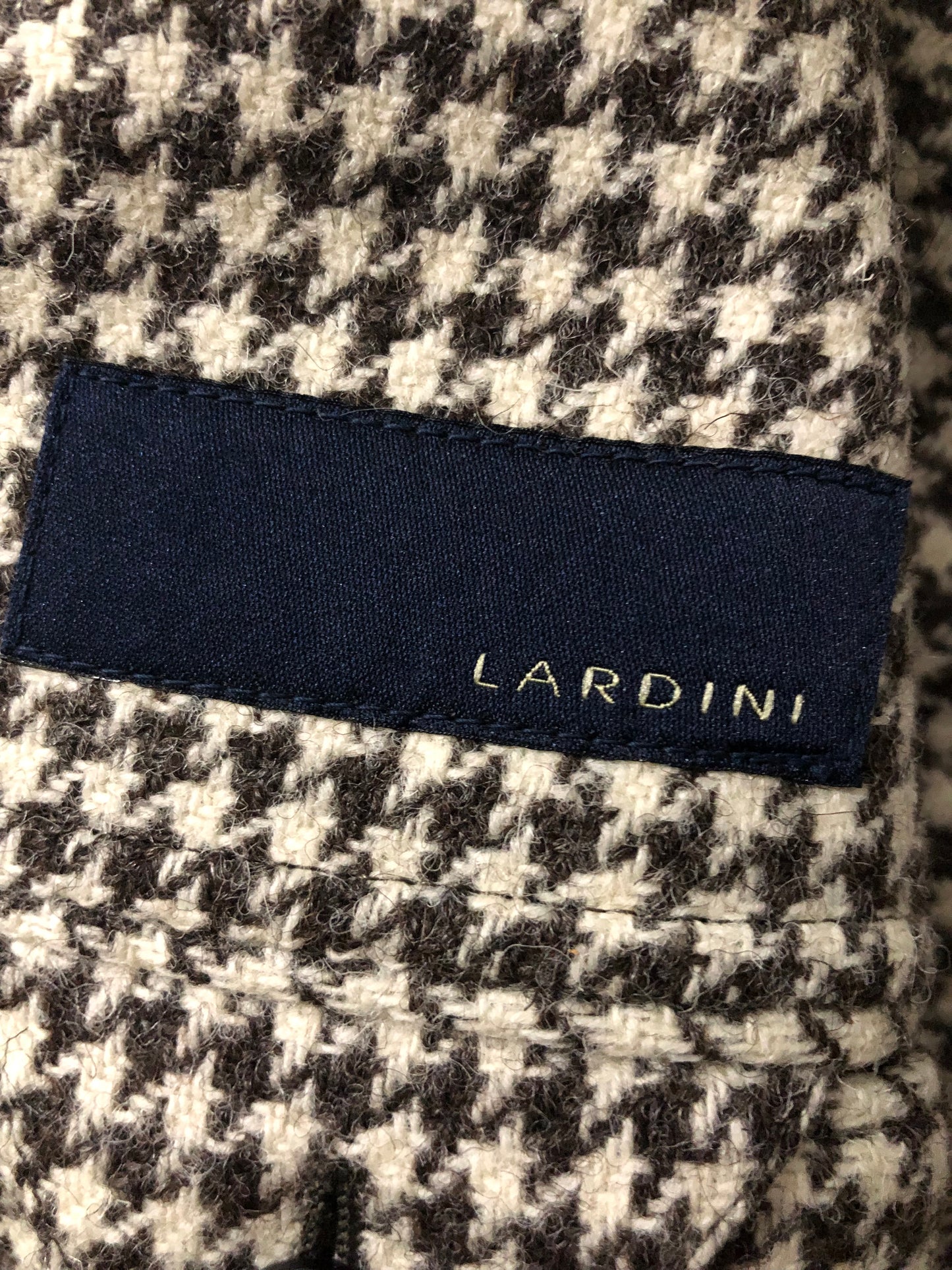 LARDINIラルディーニ千鳥格子オフホワイト×ブラウンジャケット46