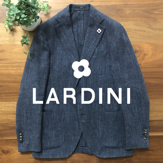 LARDINIラルディーニメランジブルーネイビージャケット46
