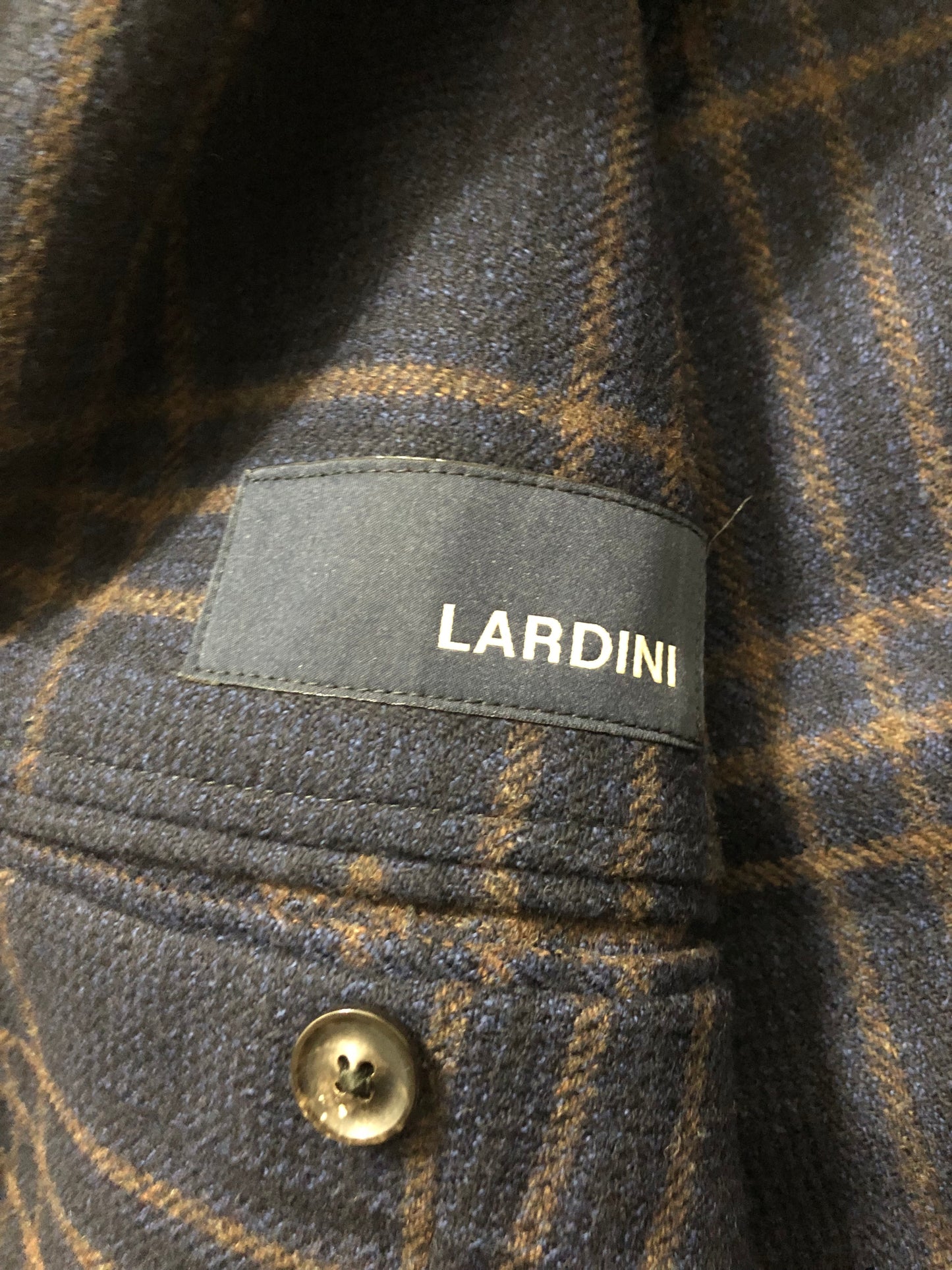 LARDINIラルディーニウィンドウペンジャケット50ネイビー