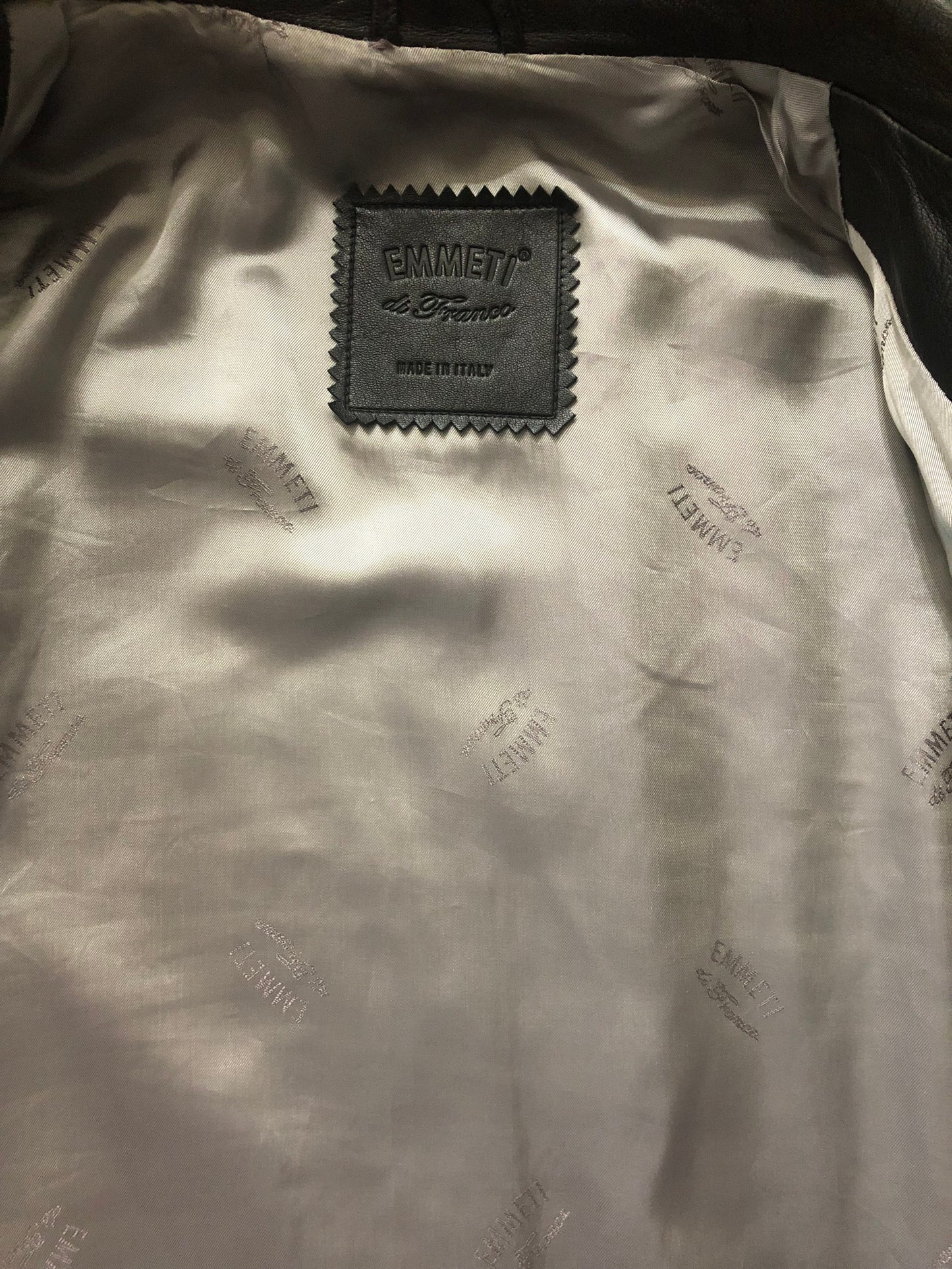 EMMETIエンメティダブルライダースレザージャケット50ブラック