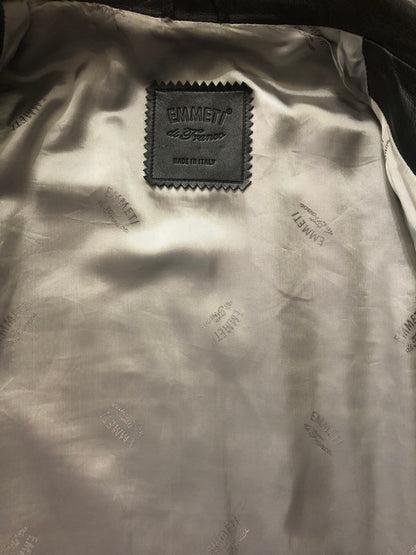 EMMETIエンメティダブルライダースレザージャケット50ブラック