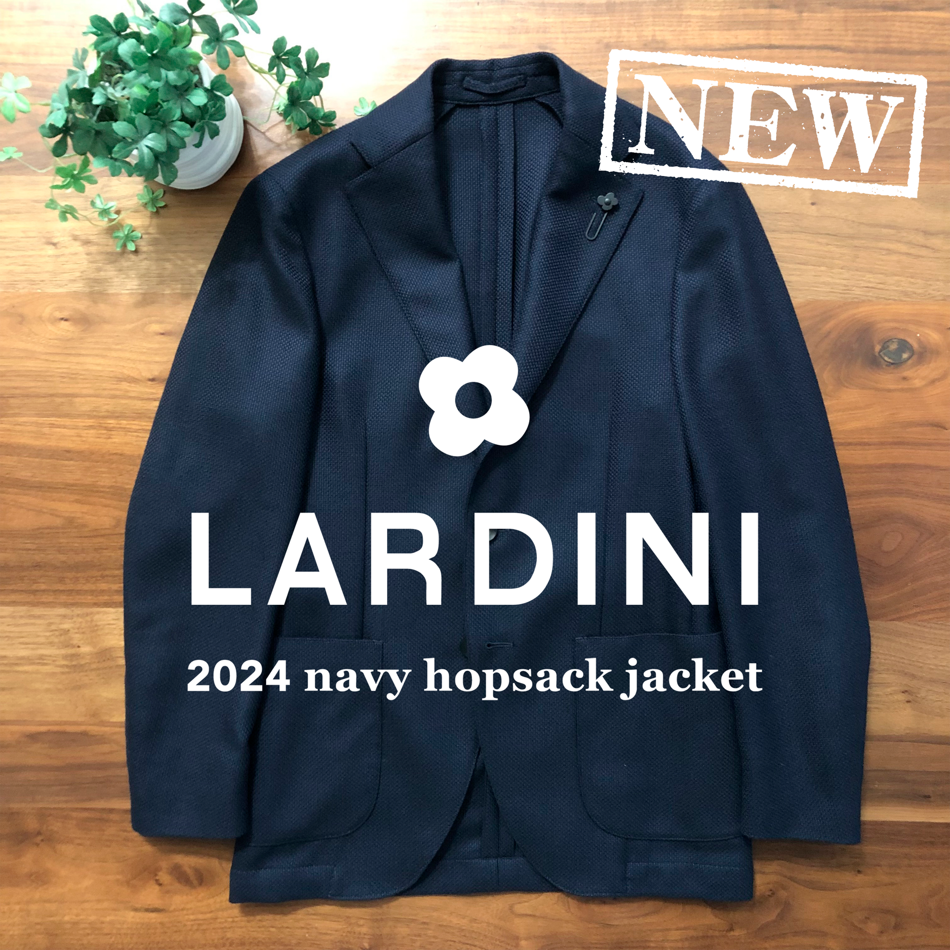 LARDINIラルディーニ ネイビーホップサックジャケット46 LARDINIラルディーニ ネイビーホップサックジャケット46