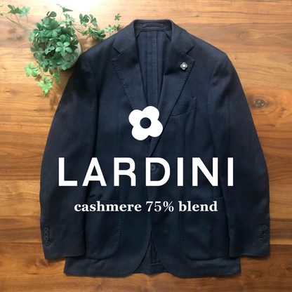 LARDINIラルディーニカシミア75%混ネイビージャケット46