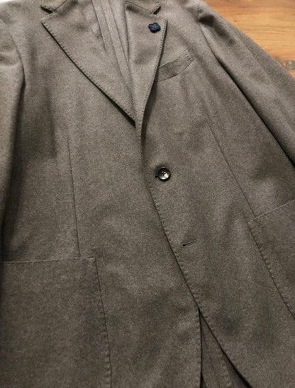 【未使用品】LARDINIラルディーニカシミア100%モカブラウンジャケット50