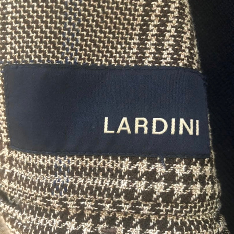 LARDINIラルディーニグレンチェックジャケット48 ブートニエール