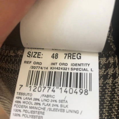 LARDINIラルディーニグレンチェックジャケット48 ブートニエール