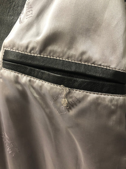 EMMETIエンメティダブルライダースレザージャケット50ブラック