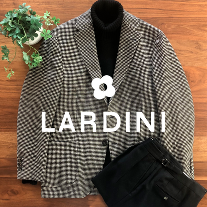 LARDINIラルディーニ千鳥格子ジャケットベージュ×ブラック