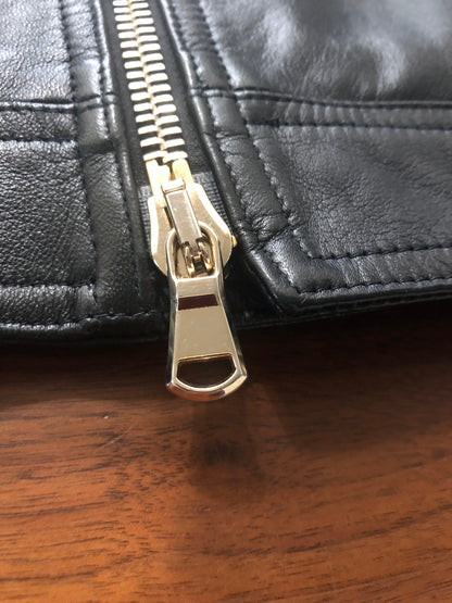 EMMETIエンメティダブルライダースレザージャケット50ブラック