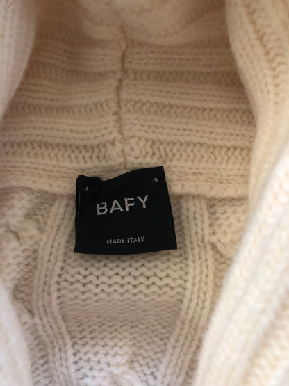 BAFYバフィーショールカラーケーブルニットカーディガン48オフホワイト