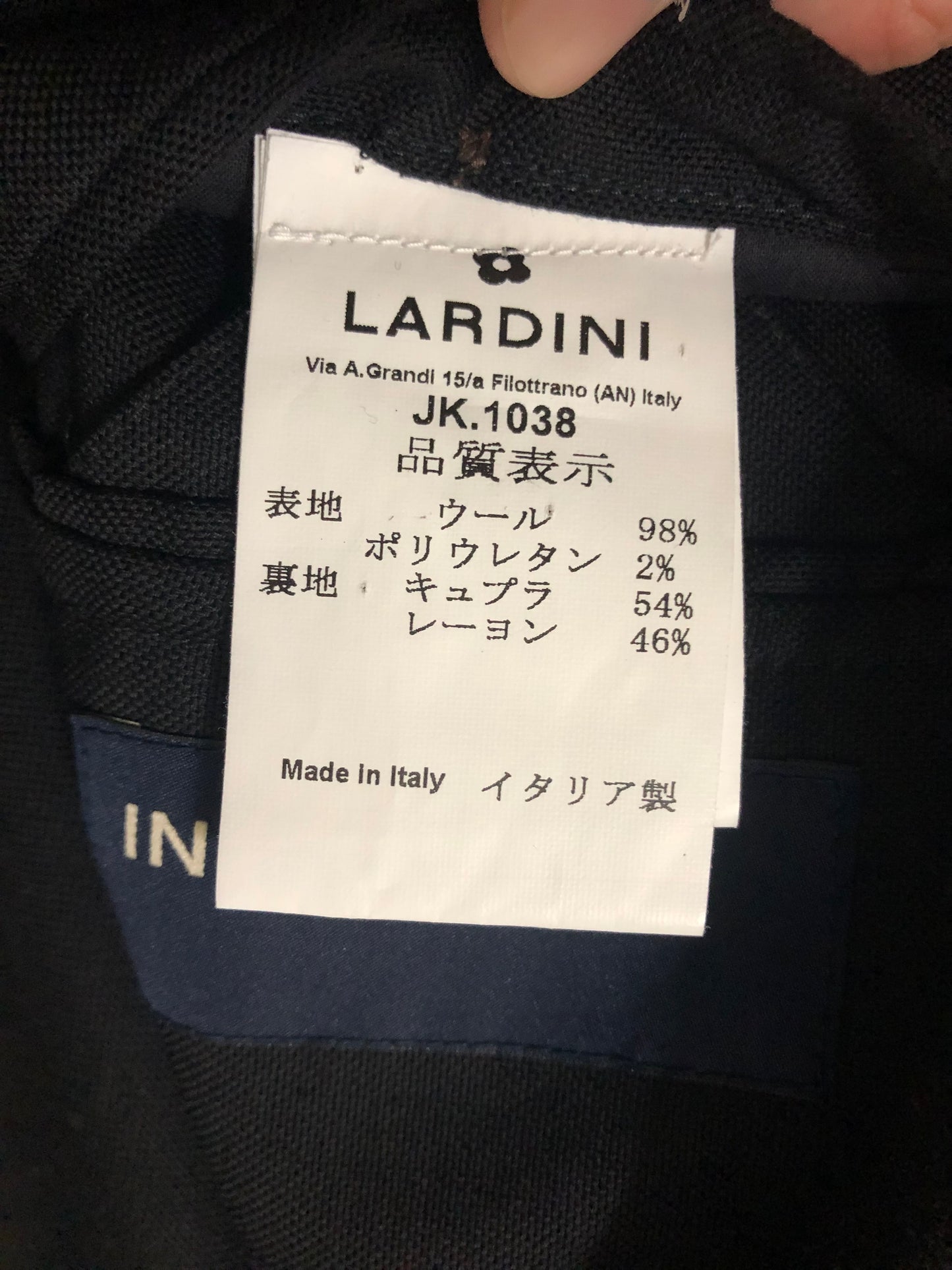 LARDINIラルディーニブラックホップサックジャケット42金ボタン