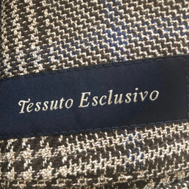 LARDINIラルディーニグレンチェックジャケット48 ブートニエール