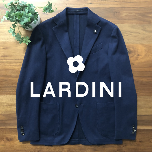 LARDINIラルディーニヘンリーボーンネイビージャケット46