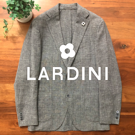 LARDINIラルディーニグレンチェックジャケットグレー48