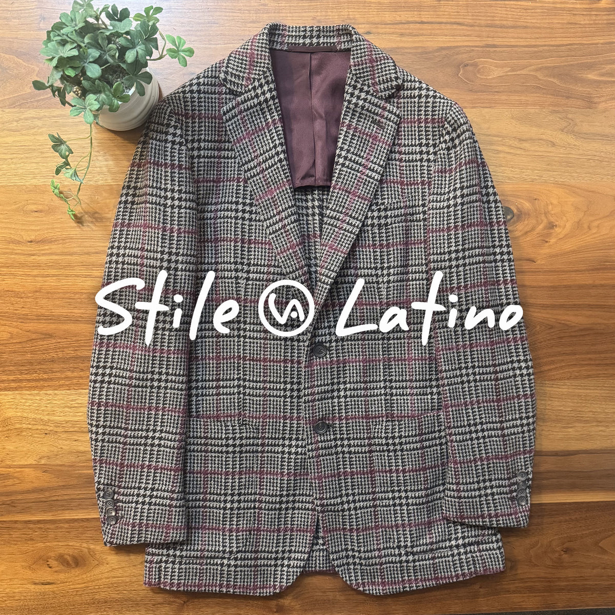 秋冬Stile Latinoスティレラティーノウィンドウペンジャケット46超美品