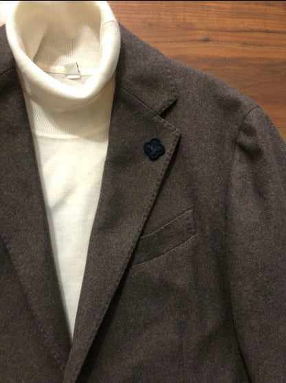 【未使用品】LARDINIラルディーニカシミア100%モカブラウンジャケット50