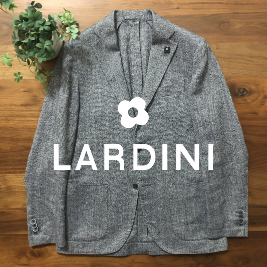 LARDINIラルディーニヘンリーボーンジャケット44ネイビー美品