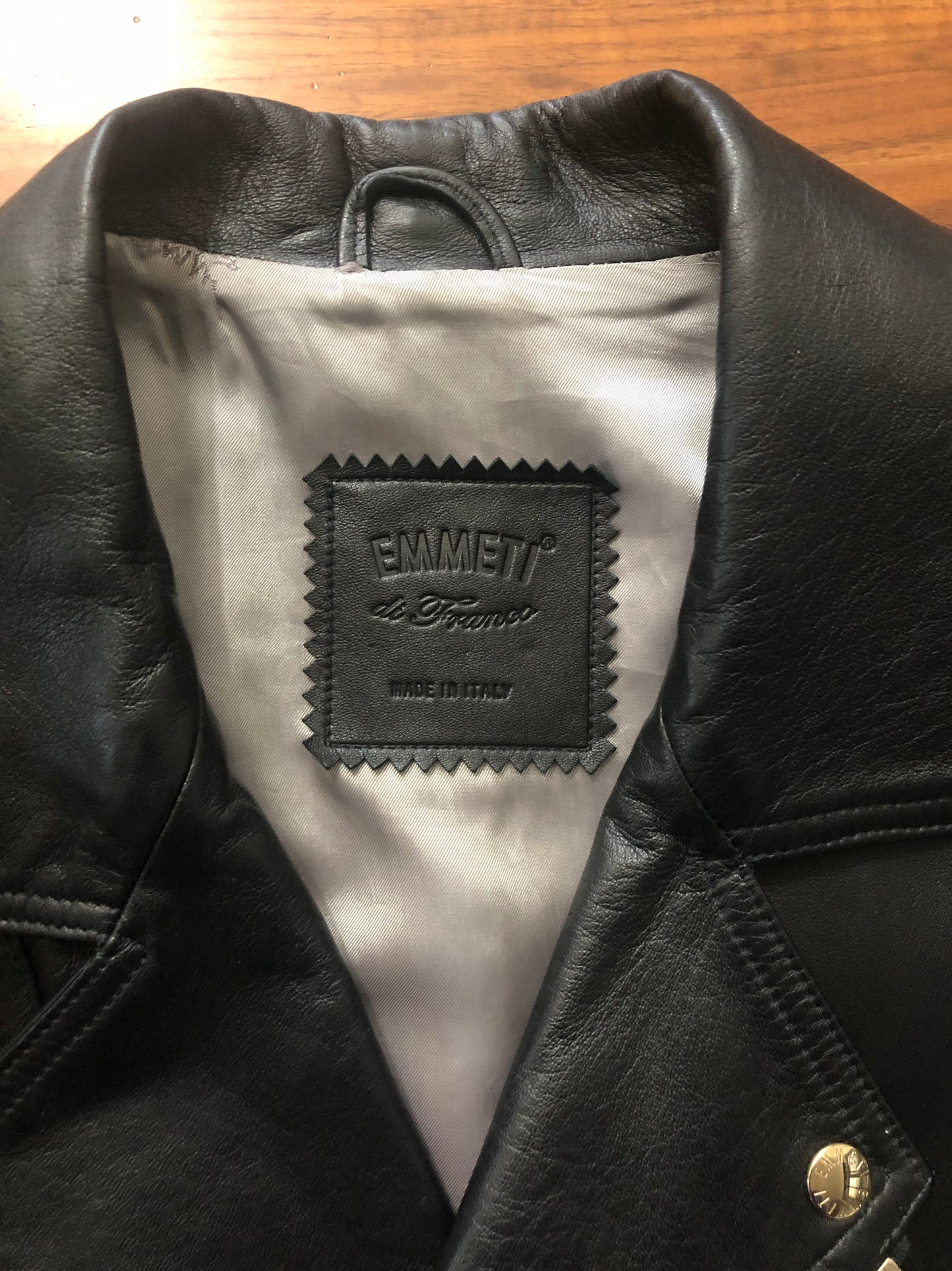 EMMETIエンメティダブルライダースレザージャケット50ブラック