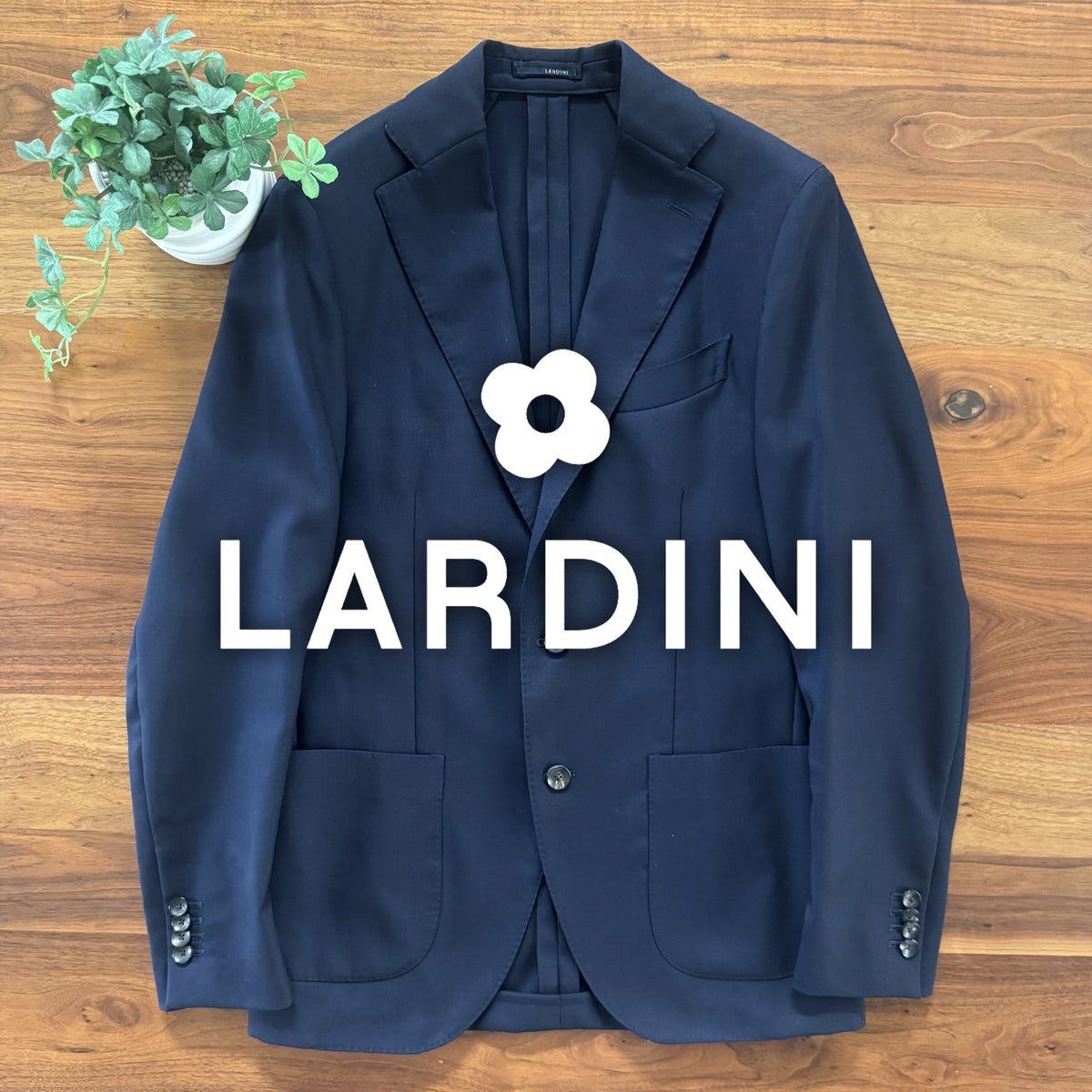 LARDINI ラルディーニ ネイビー ホップサックテーラードジャケット44