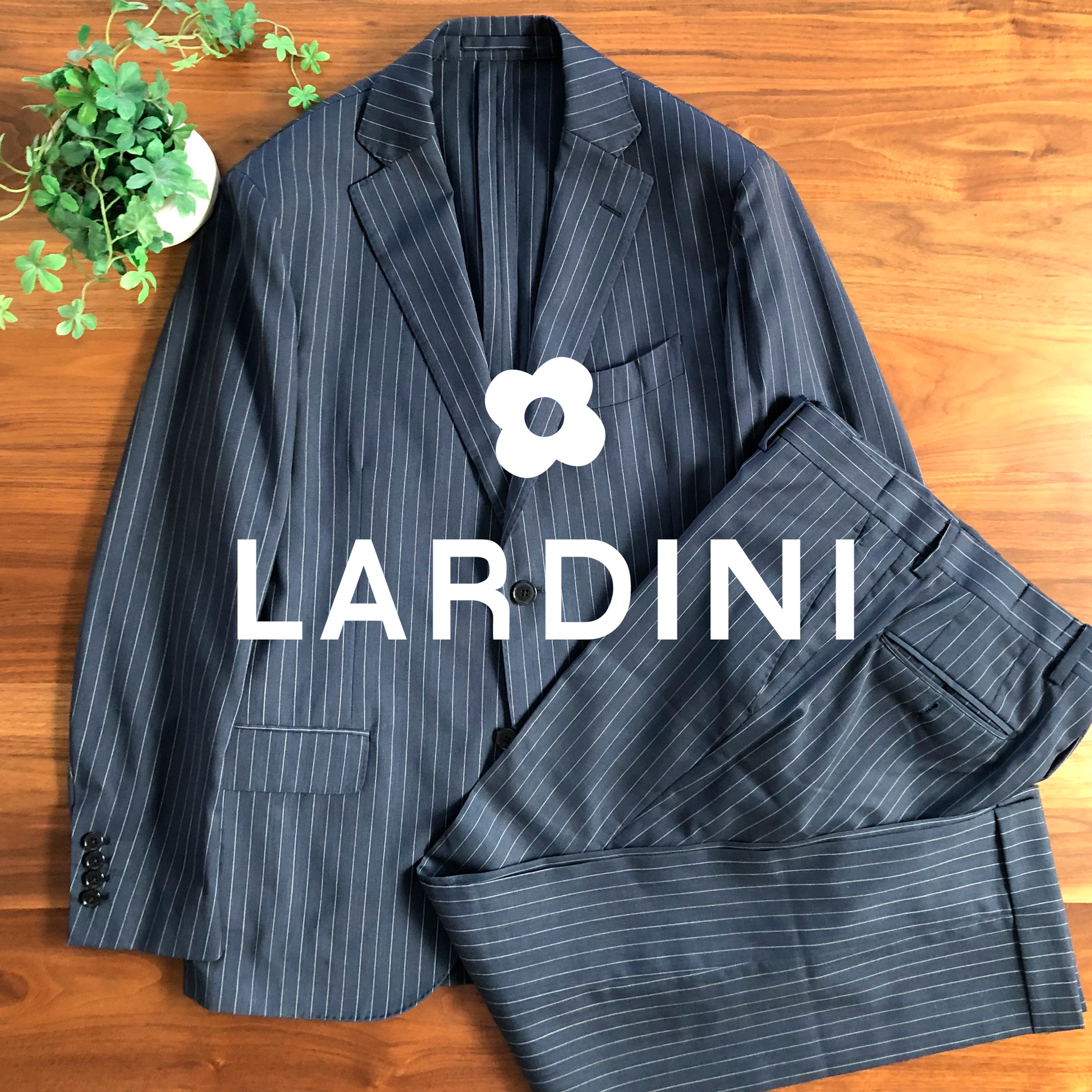 LARDINIラルディーニネイビーストライプスーツ504846 – AZZURRO