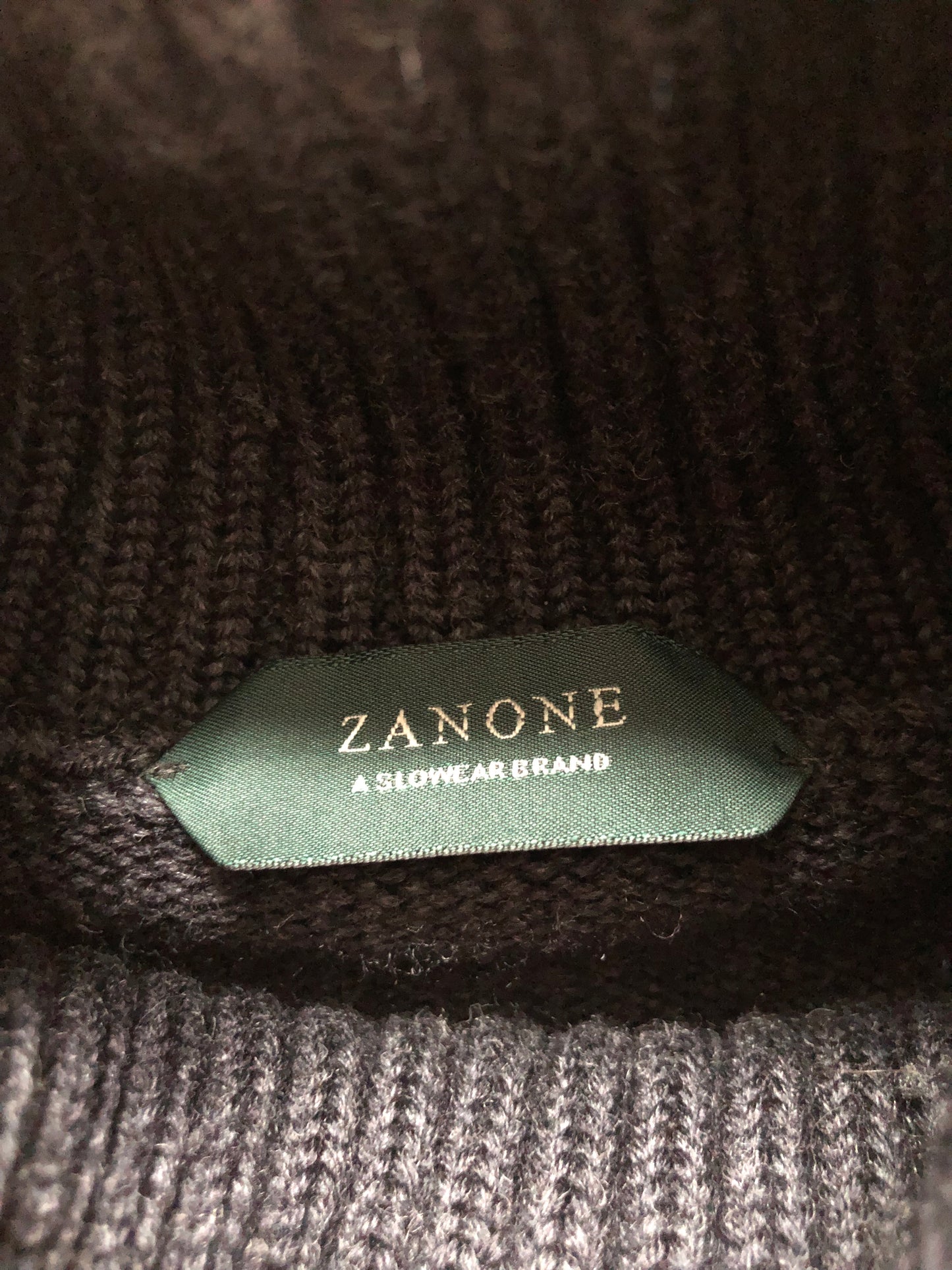 ZANONEザノーネ5Gミドルゲージタートルネックニット50チャコール