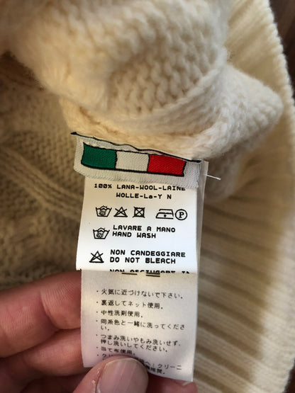 BAFYバフィーショールカラーケーブルニットカーディガン48オフホワイト