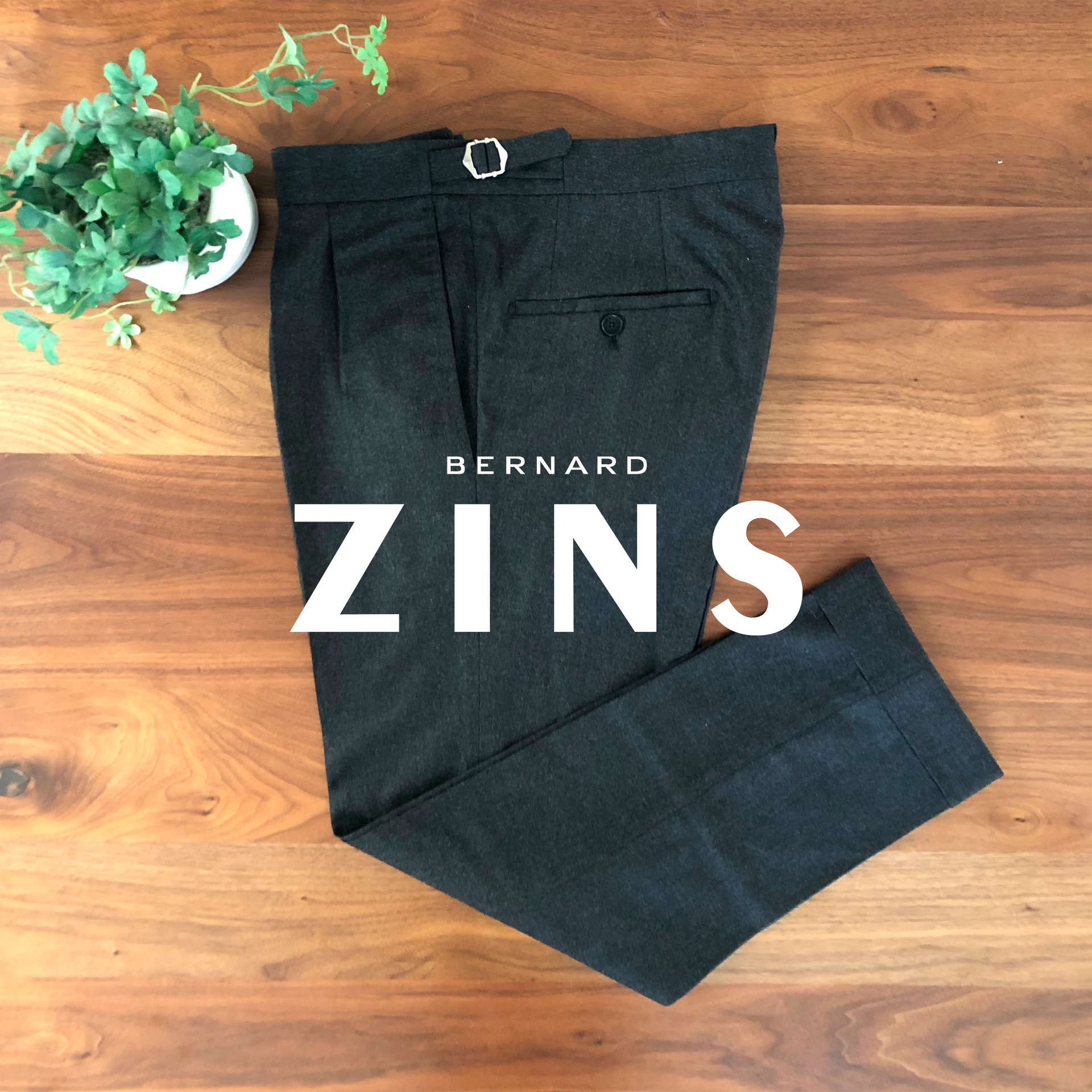 ベルナールザンススラックス ダークグレー 34 MADE IN FRANCE ベルナールザンススラックス ダークグレー 34 MADE IN FRANCE