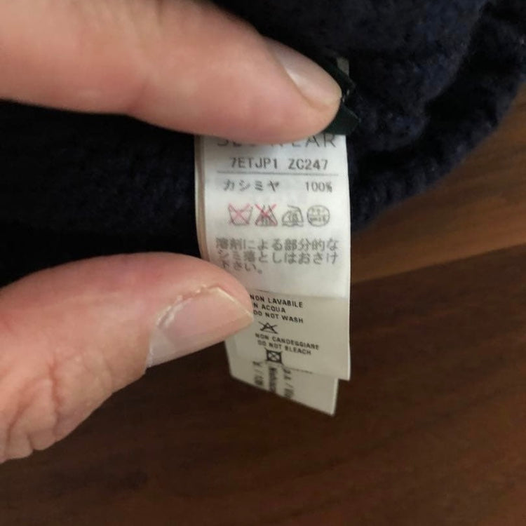 ZANONEザノーネKYOTOキョートカシミア100%ネイビー46