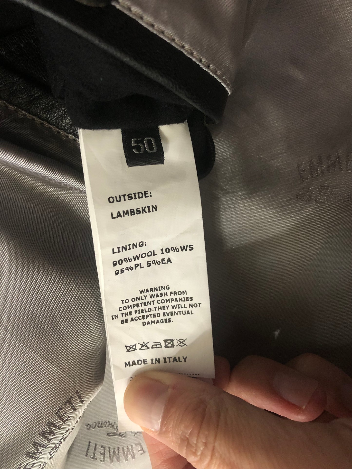 EMMETIエンメティダブルライダースレザージャケット50ブラック